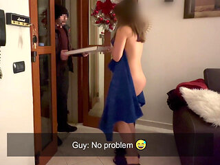 Naked Prank with the Pizza Delivery Guy