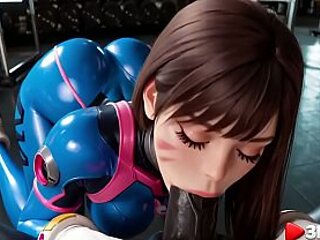 D.Va got fucked by a big black cock while working out at the gym [AI]