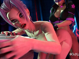 Busty shemale Bonny fucks sexy girl raw in dark cyberpunk corner - hardcore anal & deep throat