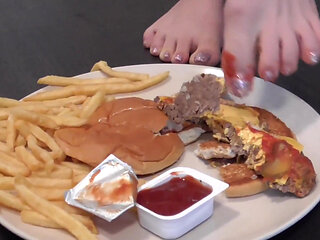 Fast Food & Donat Foot Feeding!
