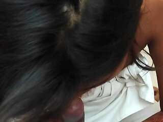 Sucking My boyfriend's huge cock and flicking It