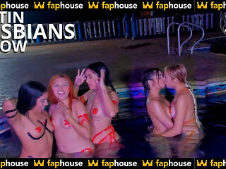 Latin Lesbians Put on a Great Show in a Pool