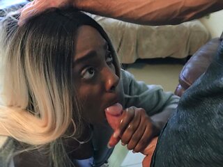 Amateur West and ebony in a hot doggy style pov action