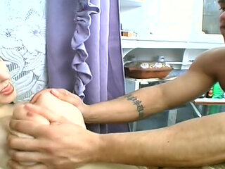 Women play with their big tits