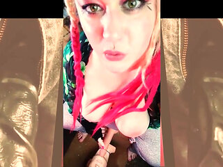 The cute mistress wants to watch you suck on your first BBC and gag on it