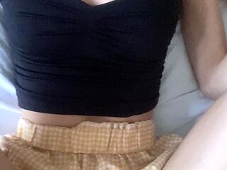 Amateur striptease and Solo masturbation