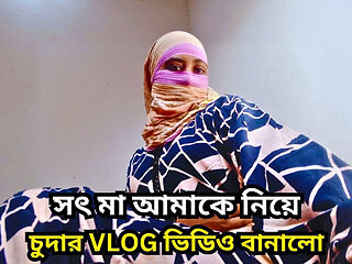 Step Mom Doing Vlog While Having Hardcore Sex with Her Teen Step Son