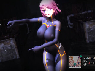 mmd r18 latex suit parody cosplay space big dildo fuck creampie 3d hentai