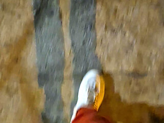 Thick and big Bulgarian cock gets hard in public on the street and squirts cum