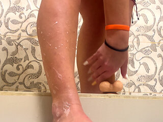 Riding Dildo and Massive Squirt