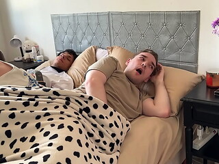 Don'_t Make a Noise so your Step-Brother won'_t Notice! - Threesome with Big Cock Tattoed Latino Twink