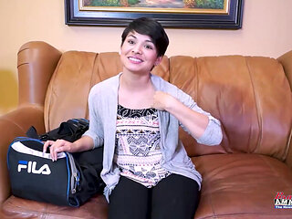 Busty Brunette MILF Jae Scott Sloppy Deepthroat Then Hard Pounding!