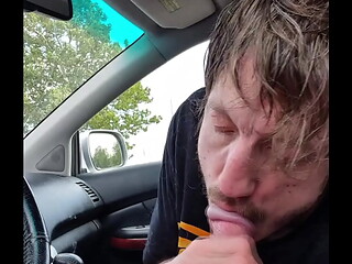 Sucking off a long time regular