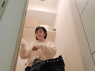 Mature Woman's Daily Life Toilet