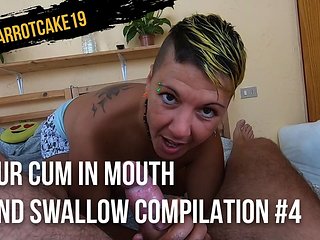 Our cum in mouth and swallow compilation #4