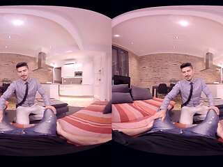 CJ Michales and gay Matthew Anders get down to a serious blowjob session