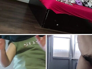 Horny Latina Wife Strips and Masturbates Moaning - Hairy Pussy, Big Tits, Big Ass