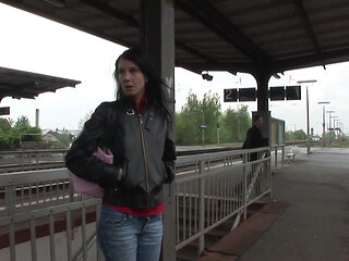 Delightful brunette gets load in her mouth