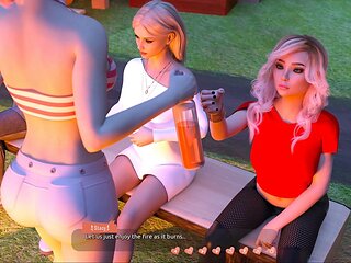 Two hot princesses caught up in a messy kiss what more could you want?