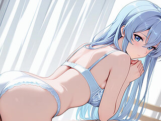 Esdeath came to buy new sexy lingerie and have some fun with a pink dildo. Esdeath hentai cosplay