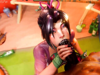 Slutty Fucking Ass Psylocke Deepthroats a BBC at the Beach, Honoka Big Breast Paizuri Cumshot Facial