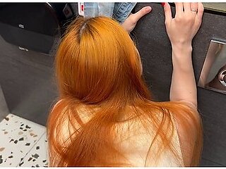 Public Anal Sex. Fucked A Red-haired Bitch In A Shopping Mall Bathroom