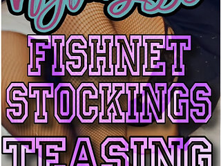 MissyNylonLeggs - Fishnet Stockings Teasing on The Bed