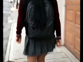 18-year-old Schoolgirl in School Uniform Gets Fucked by Her Neighbor!!
