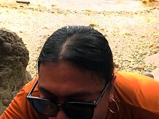 Public blow job at the beach Almost get caught