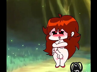 Futa girlfriend jacking off in the forest alone