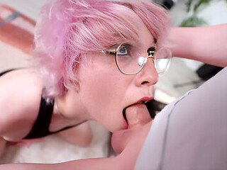 Fit Trans Gives Super Sloppy Deepthroat Gets And Gets Face Fucked