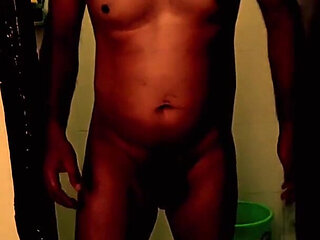 African Guy with Indian Bhabhi at Her Bathroom While Her Husband Was in Mumbai