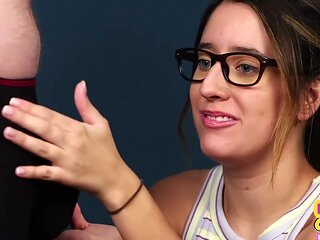 Glasses Cutie Cfnm Cocksucking To Lover