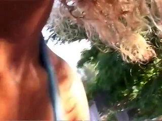 Cute blondie gets fucked in a park