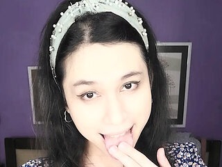 your sexy tgirlfriend DaniTheCutie licks her butt just for you