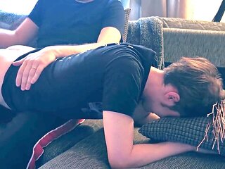 Inexperienced boy gets his first spanking experience