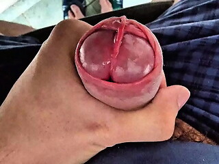 Rare Cock Head Slit Edging with Precum