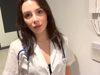 Horny Nurse Cures Patient's Cock with a Great Blowjob - Almendra Gala