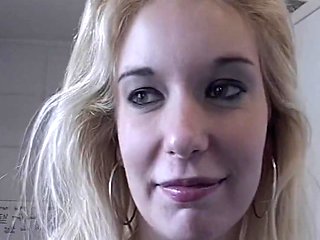 Blonde Is Fucked By Three Guys In The Video Store And H...