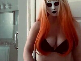 Amateur striptease and Solo masturbation