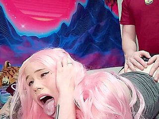 Barking Pink Haired E Girl Gives Sloppy Blowjob Then Gets Two Creampies - Tira