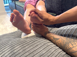 Footjob Foot Massage Foot Dangle Big Cumshot