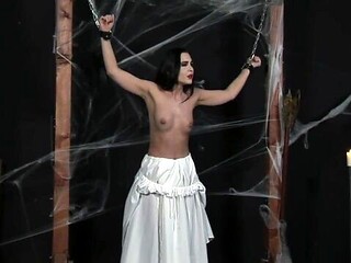 Beautiful domination and bondage with a hot brunette Sophie Angel