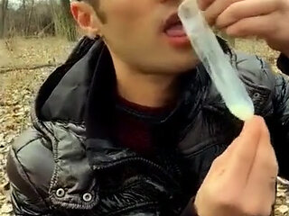 I Found Straight Friends Condom After Night Picnic, so I Enjoy His Cum