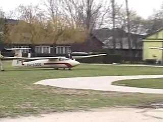 Workers with hard cock fucking the ass of a sexy blonde in black stockings