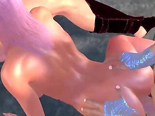 Busty Punk 3D Babe Fucked in Hot Threesome by Big Cock Satyrs