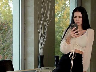 Crazy hot brunette shows her insane body and gets BANGED