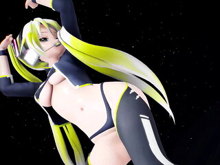 Hatsune Miku Undressing Dancing Icy Song Hentai Vocaloid MMD 3D Blonde Hair (CLIP)