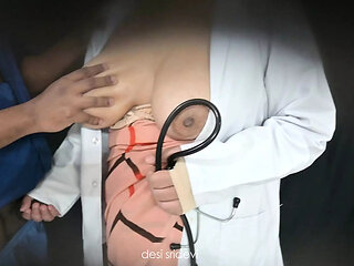 Sexy doctor checking patient dick