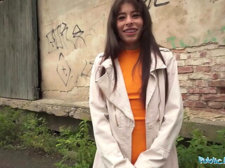 Public Agent Horny slim babe is fucked hard in the back of a transit van